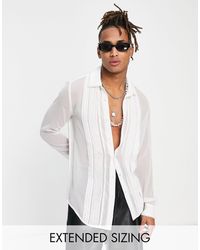 ASOS Shirt In Sheer Fabric With Mesh Back in Black for Men