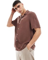 ASOS - – locker geschnittenes viskose-hemd mit reverskragen - Lyst