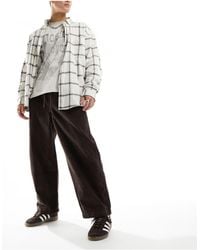 Pull&Bear - Pantalon large en velours côtelé - marron - Lyst