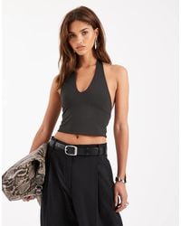ASOS - Sculpting Halter Neck Crop Top - Lyst