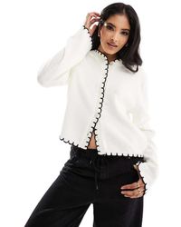 Miss Selfridge - Asos Design Blanket Stitch Cardigan - Lyst