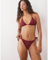 River Island - Hotfix Tie Side Bikini Bottoms - Lyst
