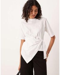 ASOS - Cinched Side Tee With Draping Detail - Lyst