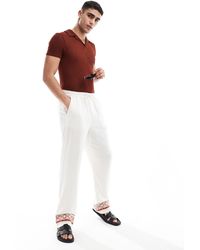 ASOS - Relaxed Linen Trousers - Lyst