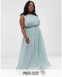 boho ditsy floral shirring detail maxi dress