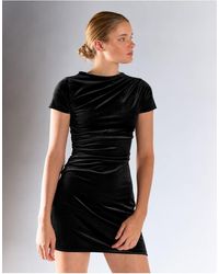 Glamorous - Ruched Short Sleeve Mini Dress - Lyst