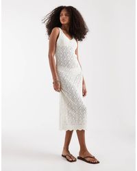 ONLY - Crochet Midi Dress - Lyst
