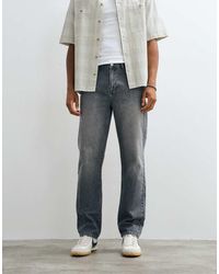 ASOS - Vaqueros Grises De Corte Recto De - Lyst