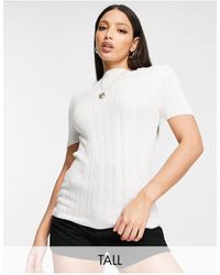 TOPSHOP - Knitted Detailed Tee - Lyst