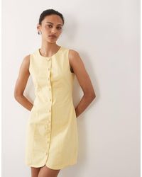 Nobody's Child - Polly Cotton Sleeveless Button Down Mini Dress - Lyst
