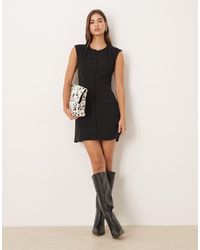 ASOS - Sleeveless Button Down Waistcoat Mini Dress - Lyst