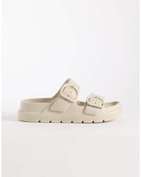 ASOS - Wide Fit Finn Flatform Double Buckle Slider - Lyst