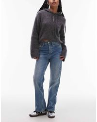 TOPSHOP - Petite Kort High Rise Straight Jean - Lyst