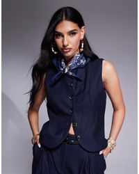 River Island - High Neck Waistcoat Co-ord - Lyst