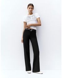 Pull&Bear - Slim Fit Straight Smart Trousers - Lyst
