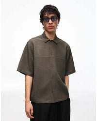 Bershka - Short Sleeve Boxy Tailored Fit Shirt - Lyst