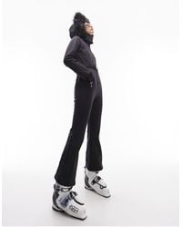 TOPSHOP - Sno Ski Suit With Faux Fur Hood & Belt - Lyst