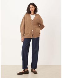 ASOS - – boyfriend-strickjacke aus strukturiertem garn - Lyst