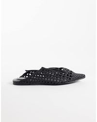 Public Desire - Tabitha Woven Pointy Flat Mules - Lyst