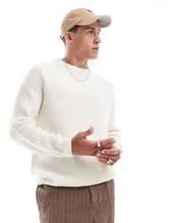 New Look - Fisherman Crew Neck Jumper - Lyst