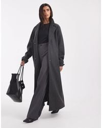 Noisy May - Wool Look Maxi Overcoat - Lyst