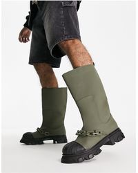 Public Desire Man Ajax Toe Cap Rain Boots in Black for Men Mens Shoes Boots Wellington and rain boots 