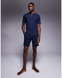 BOSS - Bamboo Mix T-shirt And Short Set Regular Fit - Lyst