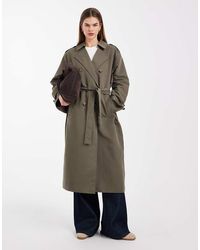 Vero Moda - Trenchcoat Met Lange Pasvorm En Ceintuur - Lyst