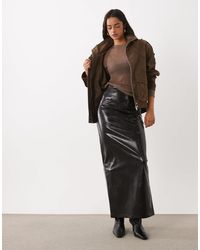 ASOS - Jupe longue taille haute à coutures façon corset texturée brillante e - Lyst