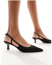 ASOS - Zapatos negros con tira talonera y tacón bajo strut - Lyst