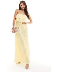 Pieces - Plisse Cami Dress With Tiered Ruffle Top Detail - Lyst