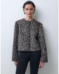 ASOS - Collarless Faux Fur Jacket - Lyst