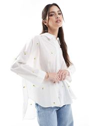 ONLY - Boxy Shirt With Lemon Embroidery - Lyst