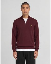 Lyle & Scott - Mid Knits Cotton Merino Quarter Zip Jumper - Lyst