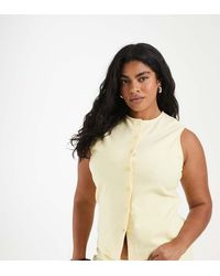 ASOS - Asos Design Curve Textured Crew Neck Waistcoat Co-ord - Lyst