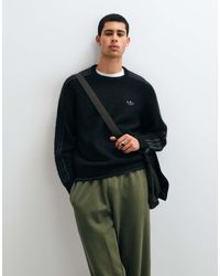 adidas Originals - Three Stripe Fluffy Knitted Jumper - Lyst