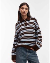 ASOS - Knitted Fluffy Rugby Top - Lyst