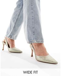 Asos Design Wide Fit - Asos design - samber 2 - chaussures larges à talon aiguille et bride arrière - pailleté - Lyst