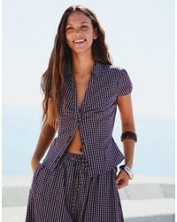 Bershka - Short Sleeve Poplin Shirt With Bow - Lyst