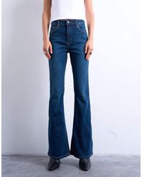 TOPSHOP - Vaqueros Azul Intenso De Talle Alto Y Corte Acampanado Jamie De - Lyst