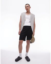 TOPMAN - Oversized Fit Jersey Shorts With Crinkle Plisse Texture - Lyst