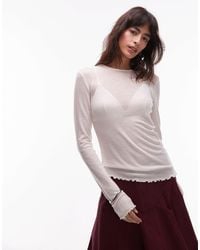 & Other Stories - Pure Wool Lettuce Edge Long Sleeve Top With Thumbhole Detail - Lyst