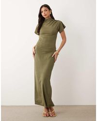 ASOS - Co-ord Linen Look Drape High Neck Top - Lyst
