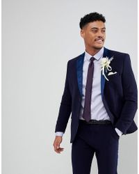 Boohooman Korte Chinoshort In Marineblauw In Het Blauw Voor Heren