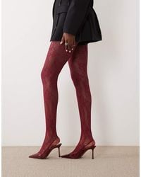 Kaiia - Exclusive Sheer Lace Tights - Lyst