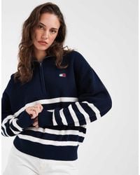 Tommy Hilfiger - Striped Quarter Zip Sweater - Lyst