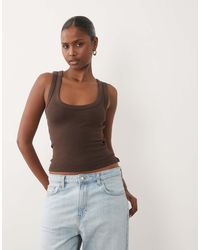 Gina Tricot - Super Stretch Scoop Neck Tank Top - Lyst