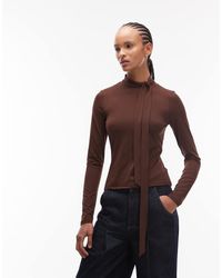 ASOS - Soft Scarf Neck Long Sleeve Top - Lyst