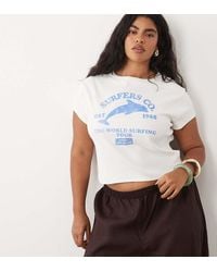 ASOS - Asos Design Curve Baby Tee With Dolphin Graphic - Lyst