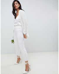 ASOS Embellished Trouser - White